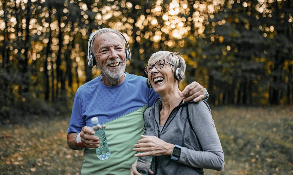 Old couple in the wood