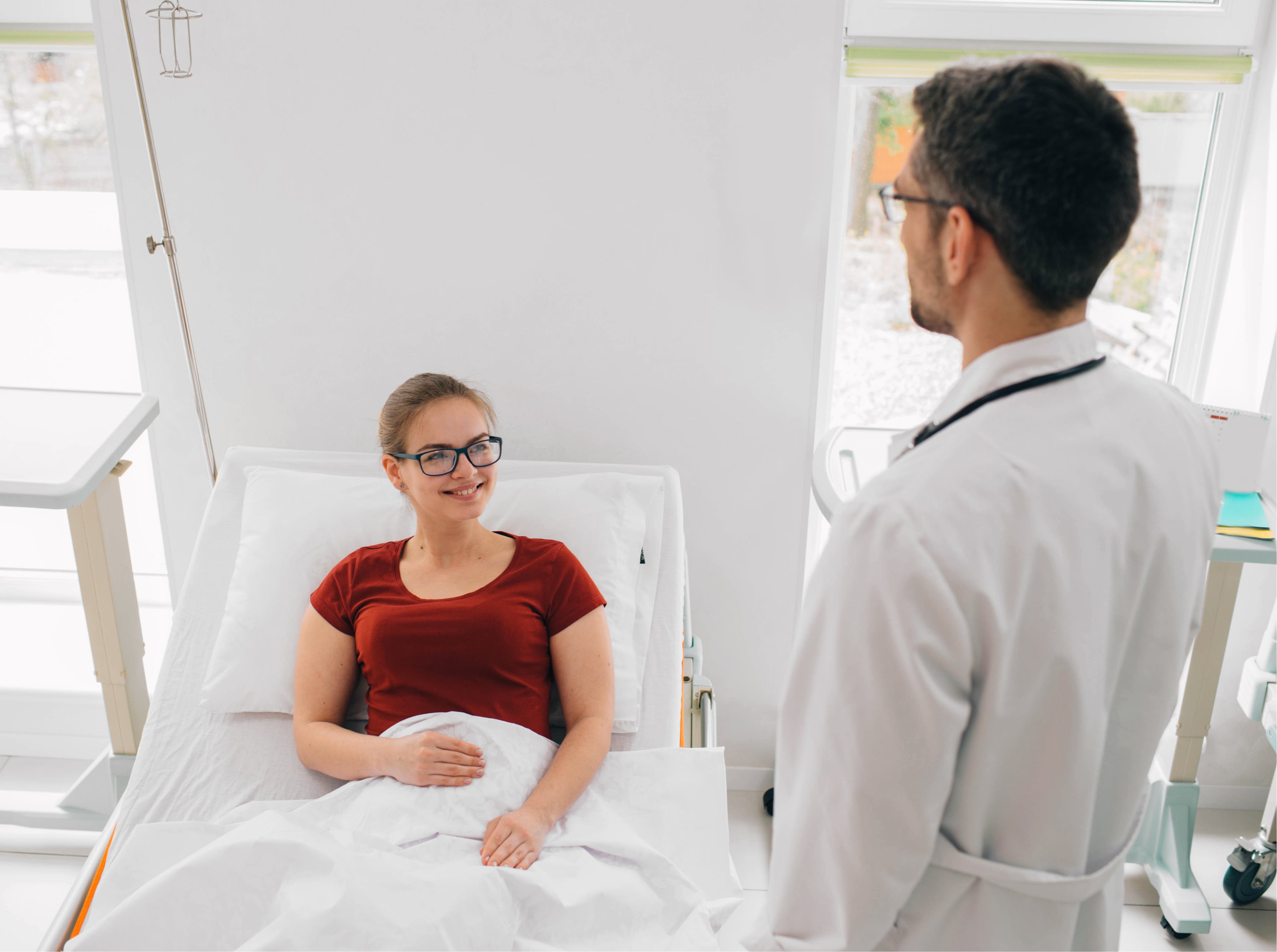 Patient waking up from surgery